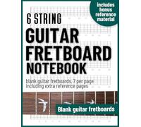 Guitar fretboard notebook - blank guitar fretboards, 7 per page including extra reference pages 8.5"x11": For beginners and professionals, students ... transcribing, 6 string fretboards, 24 frets