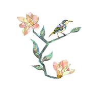 Guitar Headstock Sticker - Magnolia Bird Decal Removable Vinyl