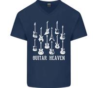 Guitar Heaven Chitarrista Elettrico Acustico Maglietta Cotone A V Uomo
