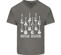 Guitar Heaven Chitarrista Elettrico Acustico Maglietta Cotone A V Uomo