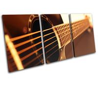 Guitar INSTRUMENTS Acoustic Brown Musical TREBLE TELA parete arte foto stampa