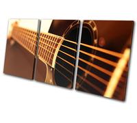Guitar INSTRUMENTS Acoustic Brown Musical TREBLE TELA parete arte foto stampa