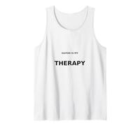 Guitar Is My Therapy Musicista Design Nero Tipografia Canotta