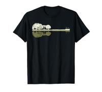 Guitar Lake Reflections Music and Guitar Lover Guitar Rock Maglietta