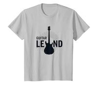 Guitar Legend Rock Star Musicista Uomo Strumento Elettrico Maglietta, Bambini, Argento, 12 Anni