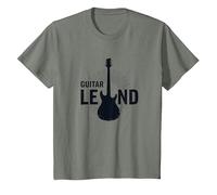 Guitar Legend Rock Star Musicista Uomo Strumento Elettrico Maglietta, Bambini, Verde Militare mélange, 12 Anni