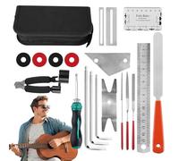 Guitar Maintenance Kit, Hex Wrench and Files Guitar Care Tools, Carry Bag Included, 7.87x5.91x1.77 in Instrument Accessories for Players, Acoustic & Electric Guitars, Complete Set