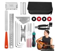 Guitar Maintenance Kit, Hex Wrench Files Set, Complete Guitars Care Tools with Carry Bag, Comprehensive Precision Instrument Accessories 7.87x5.91x1.77in for Acoustic, Electric