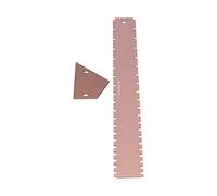 Guitar Measuring Tool Set, Aluminum Neck Straight Edge and Fret Leveling Ruler Gauge for Electric Acoustic Bass Guitars, Portable Luthier Kit with Notched Design (Oro)