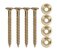 Guitar Neck Joint Bushing Set | 4 Sets Stainless Steel Ferrules & Screws | Secure Body to Neck Connection for Electric Guitar/Bass (Oro)