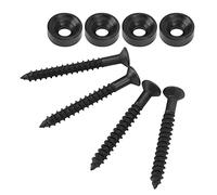 Guitar Neck Joint Bushing Set | 4 Sets Stainless Steel Ferrules & Screws | Secure Body to Neck Connection for Electric Guitar/Bass (Nera)