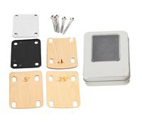 Guitar Neck Shim Set | 3 Tapered Wood Shims (0.25/0.5/1 Degree) & Metal Plate | Adjustable Neck Angle for Electric Guitar/Bass | Reinforce & Guard with Screws