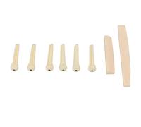 Guitar Nut Saddle and Bridge Pin Set | ABS Replacement for Acoustic Guitars | Fix Tuning/Intonation/Buzzing | 6 - Piece Accessory Kit
