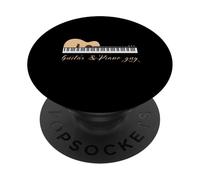 Guitar&Piano Guy Divertente chitarrista Donne Uomini Amanti Musica PopSockets PopGrip Adesivo