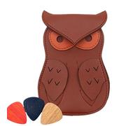 Guitar Pick - Borsa creativa per chiavi in pelle, compatta, organizer per chiavi a quarto portatile, per chitarra popolare, portafoglio per uso quotidiano, marrone, vedi descrizione, Vedi