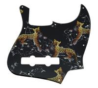 Guitar Pick Guard, Battipenna for basso jazz. Fiore multicolore in plastica stampata in 3D adatto a 4 corde USA/Mex(Color 1)