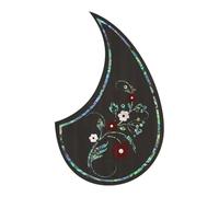 Guitar Pick Guard, Battipenna for chitarra acustica autoadesivo 3D multicolore 2 mm universale 36-41 pollici(Elegant Floral)