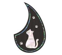 Guitar Pick Guard, Battipenna for chitarra acustica autoadesivo 3D multicolore 2 mm universale 36-41 pollici(Curious Cat)
