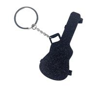Guitar Pick Holder, Guitars Plectrum Organizer Printed, 3.07x1.77x0.47 Inches, Picks Storage Pendant, Music Lover Gift, Key Bag Charm for Festival Decoration, Black