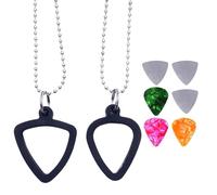 Guitar Pick Holder Necklace, Portable Guitar Picks, Small Music Accessory Performance, 27.56 inches Convenient Bass and Ukulele Playing Supplies for Musicians