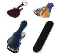 Guitar Pick Punch Kit Acrylic Zinc Alloy PU 15x6x4.5cm DIY Pick Maker With 15 Ṕick Sheets Sander Keychain For Guitarists Practice Performance Gift