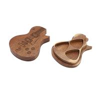 Guitar Pick Storage Box , Pick Box Holder Solid Wood Delicate for Ukulele