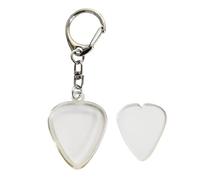 Guitar Pick Storage Keychain - 3,1 x 9 cm Acrilico PickHolder Case | Trasparente Guitar Pick Organizer Clip Keychain for Musicians Travel Quick Access Clear Storage