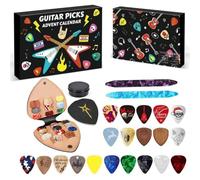 Guitar Picks Advent Calendar 2025, 24 Days Christmas Countdown Calendar with Gutiar Picks Capo, Tuner, Strings & Accessories Bset Gift for Guitar Music Lovers (1Pcs)