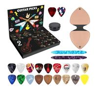 Guitar Picks Advent Christmas Calendars 2025 | 24 Day Music Theme Countdown Calendar With Different Textures Picks And PU Leather Box For Teens Adults Kids Ukulele Players And Music Lovers