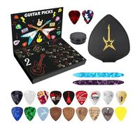 Guitar Picks - Wooden 24-Day Countdown, Elegant Pick Organizer, Durable Wood And Abs Guitar Picks, Pick For Acoustic Guitars For Ukulele Players Teens Adults Kids Seasonal Holiday