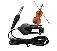 Guitar Pickup, Clip On Instrument Transducer, Audio Output Enhancer, Compact Portable Accessory, Universals 1/4" Plug Cable for Stage, Concert, Classroom, Gathering, Black, 2.5m