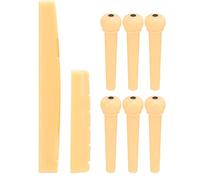 Guitar Pins and Bone Saddle Nut Set | ABS Plastic Replacement Parts for Acoustic Guitar | Bridge Pins/Saddle/Nut Tool Kit