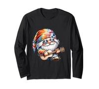 Guitar Playing Hippie GNOME for Women And Mom Peace Sign Maglia a Manica