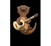 Guitar Playing Otter - Notebook: 6x9 120 Wide Staff Pages Paper Journal • Manuscript • Planner • Scratchbook • Diary For a Otter Lover And Guitarist ... School, Preschool, 1st, 2nd Grade or College