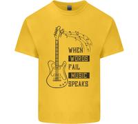 Guitar Quando Le Parole Falliscono La Musica Parla Maglietta Per Bambini