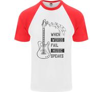 Guitar Quando Le Parole Falliscono La Musica Parla T-Shirt Baseball S/S Uomo