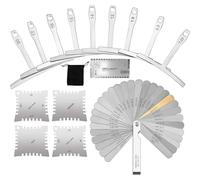 Guitar Radius Gauge, Guitar Radius Gauge Set - Strumento di misurazione per chitarra, calibro con raggio dentellato, sonde di azione, righello luthier - Strumenti per le piastre delle dita