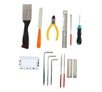 Guitar Repair Kit | Fret File/String Action Ruler/Brush | Maintenance Tools for Acoustic & Electric Guitars | 16 - Piece Set with Storage Bag