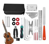 Guitar Repair, Setup Tools, Luthier Kit, Measuring Accessories, Professional Maintenance Bundle with Files and Ruler for Precision Adjustments, Acoustic, Electric, Bass, 7.87x5.91x1.77 Inches