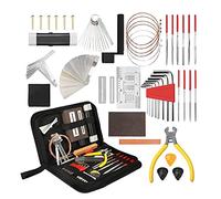 Guitar Repair Tools Kit, Wireless String Winder and Nut File Set with Hex Wrenches, Sanding Sponge, Measuring Gauges for Electric Guitar Bass Banjo Maintenance