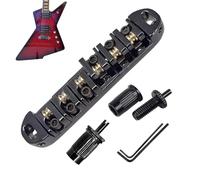 Guitar Roller Bridge, Stringed Strumento Tune Bridge, 10 x 8 x 2 cm, 3,94 x 3,15 x 0,79 pollici, Ricambi elettrici, Smooth Tuning Design, Includes 2 Wrenches, Beginners, Women, Men