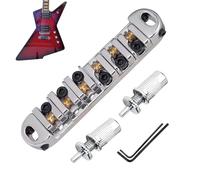 Guitar Roller Bridge, Stringed Strumento Tune Bridge, 10 x 8 x 2 cm, 3,94 x 3,15 x 0,79 pollici, Ricambi elettrici, Smooth Tuning Design, Includes 2 Wrenches, Beginners, Women, Men