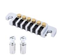 Guitar Roller Bridge Tailpiece | Height & Spacing Adjustable Replacement | Smooth Rollers for LP/Electric Guitars | Brass Material with 2 Studs