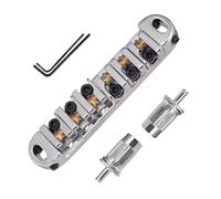 Guitar Saddle Bridge, Stringed Instrument Roller Saddle Bridge, Electric Guitar Replacement with 2 Wrenches for Beginners, Musicians Accessories 10x8x2cm
