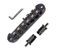 Guitar Saddle Bridge, Stringed Instruments Roller Bridge, Electric Guitar Replacement for Beginners and Professionals, 3.94x3.15x0.79 Inches, Gold, Black, Silver