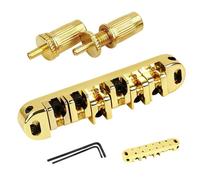 Guitar Saddle Bridge, Stringed Instruments Roller Bridge, Electric Guitar Replacement for Beginners and Professionals, 3.94x3.15x0.79 Inches, Gold, Black, Silver