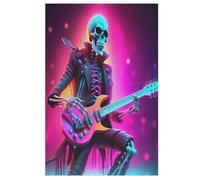Guitar Skeleton Man Puzzle Per Adulti 1000 Pezzi Difficile Puzzles in Legno Impegnativo Gioco Preciso A Incastro Gioco Educativo Sfida Giocattolo 78×53cm
