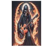 Guitar Skeleton Man Puzzle Per Adulti 1000 Pezzi Difficile Puzzles in Legno Impegnativo Gioco Preciso A Incastro Gioco Educativo Sfida Giocattolo 78×53cm