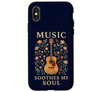 Guitar Soul Music Floral Classic Estetica Guarigione Custodia per iPhone X/XS
