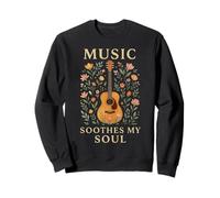 Guitar Soul Music Floral Classic Estetica Guarigione Felpa